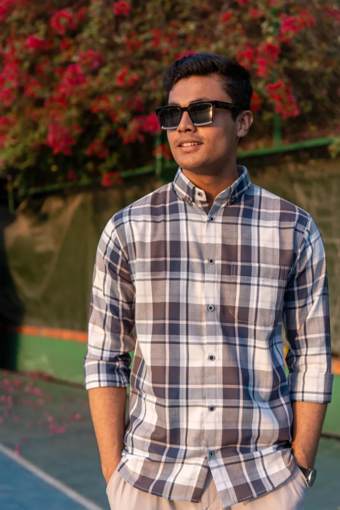 Coastal Herringbone Check Shirt - Image 1
