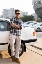 Atlas Herringbone Check Shirt - Image 3