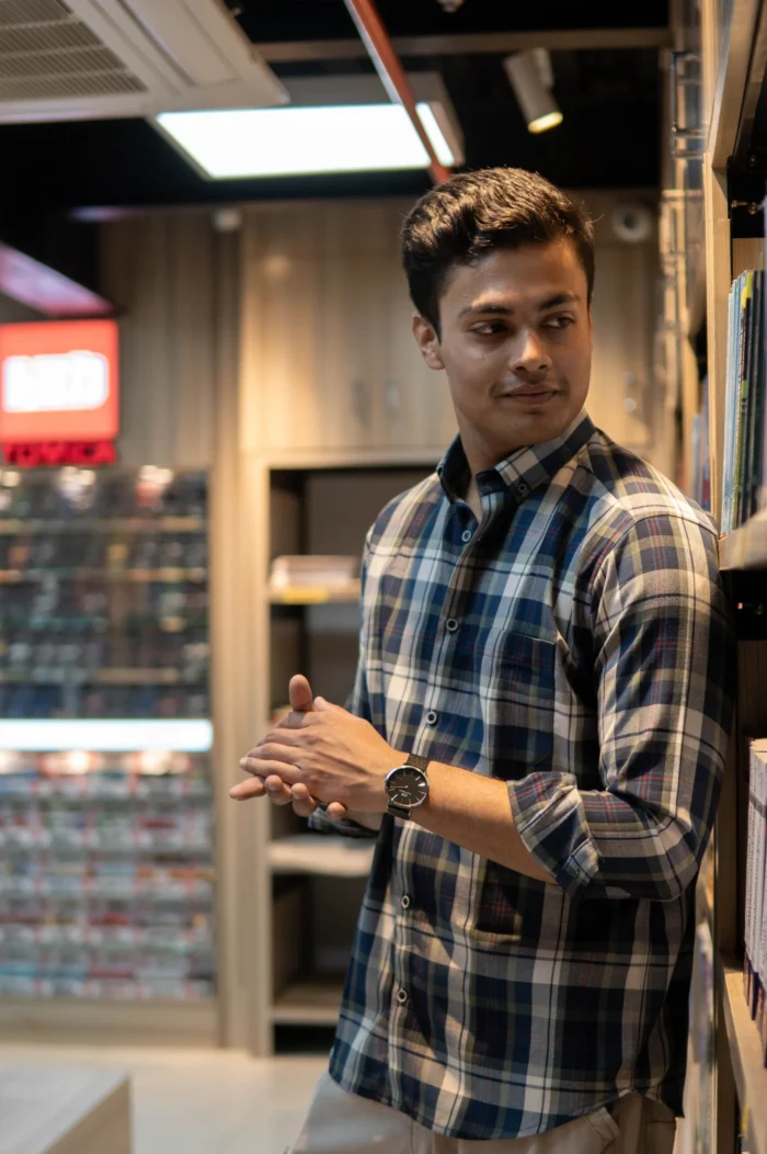 Atlas Herringbone Check Shirt - Image 1