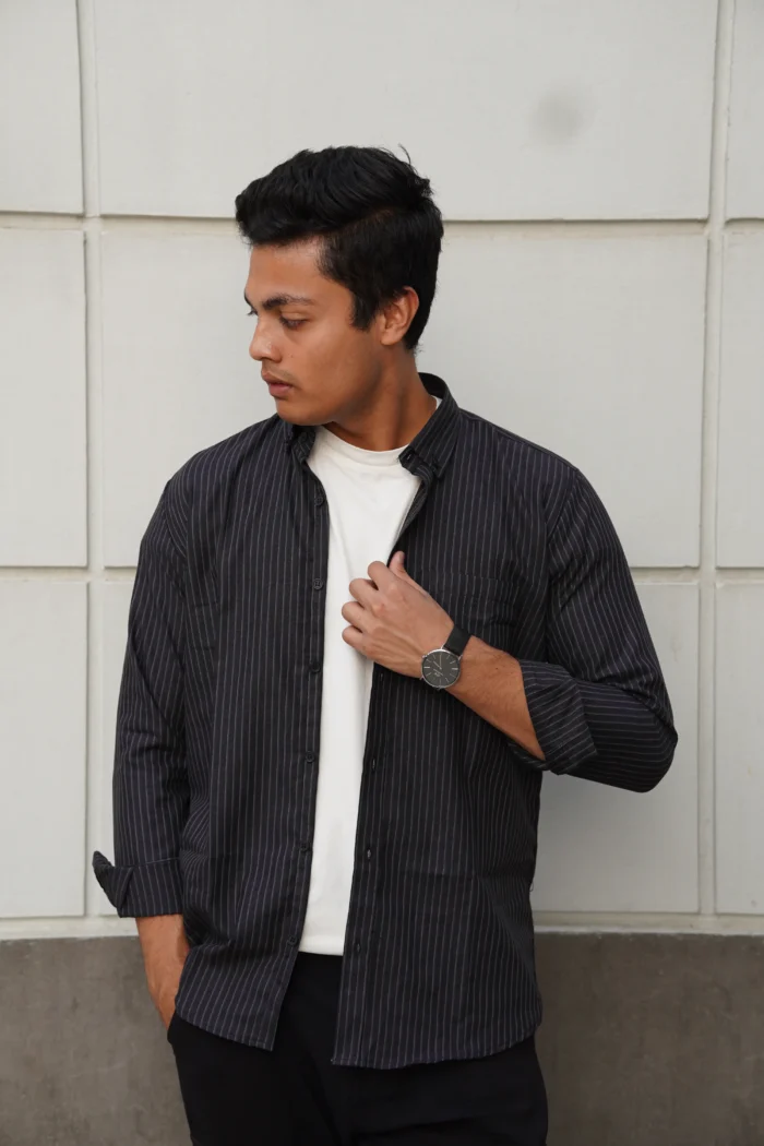 Dark Line Stripe Shirt - Image 3
