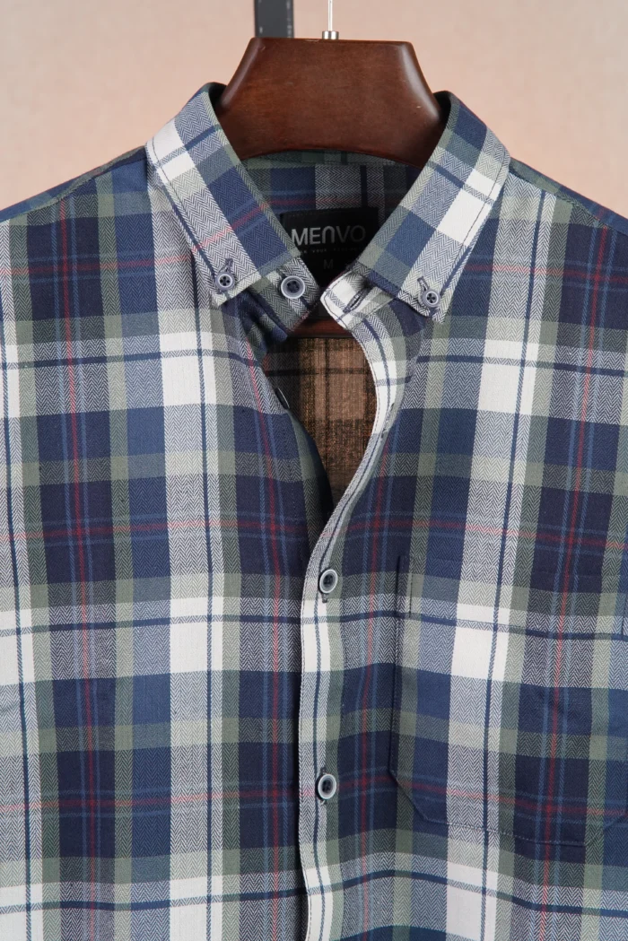 Atlas Herringbone Check Shirt - Image 2