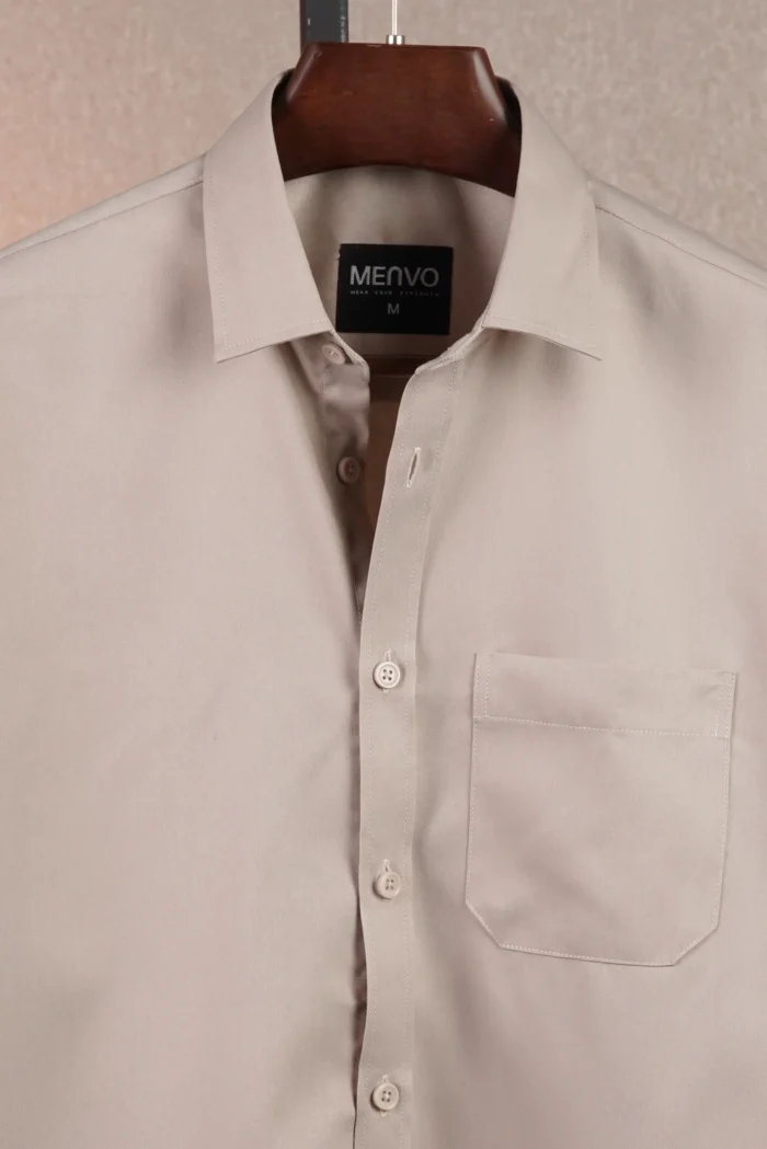 Beige Cream Solid shirt - Image 1