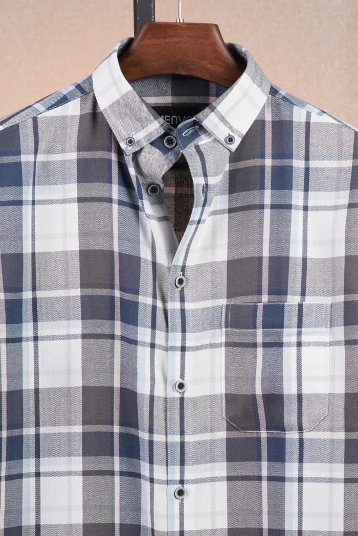 Coastal Herringbone Check Shirt - Image 2