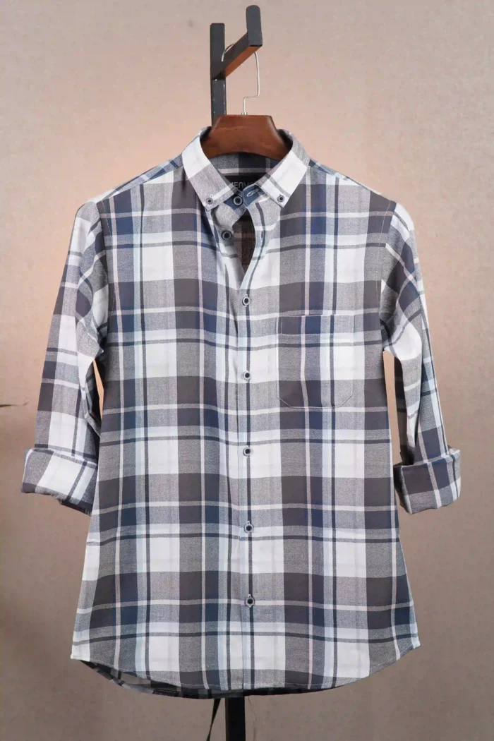 Coastal Herringbone Check Shirt - Image 6