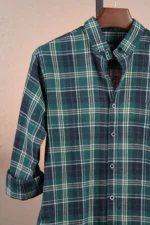 Forest Green Flannel Check Shirt - Image 2