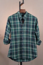 Forest Green Flannel Check Shirt - Image 4