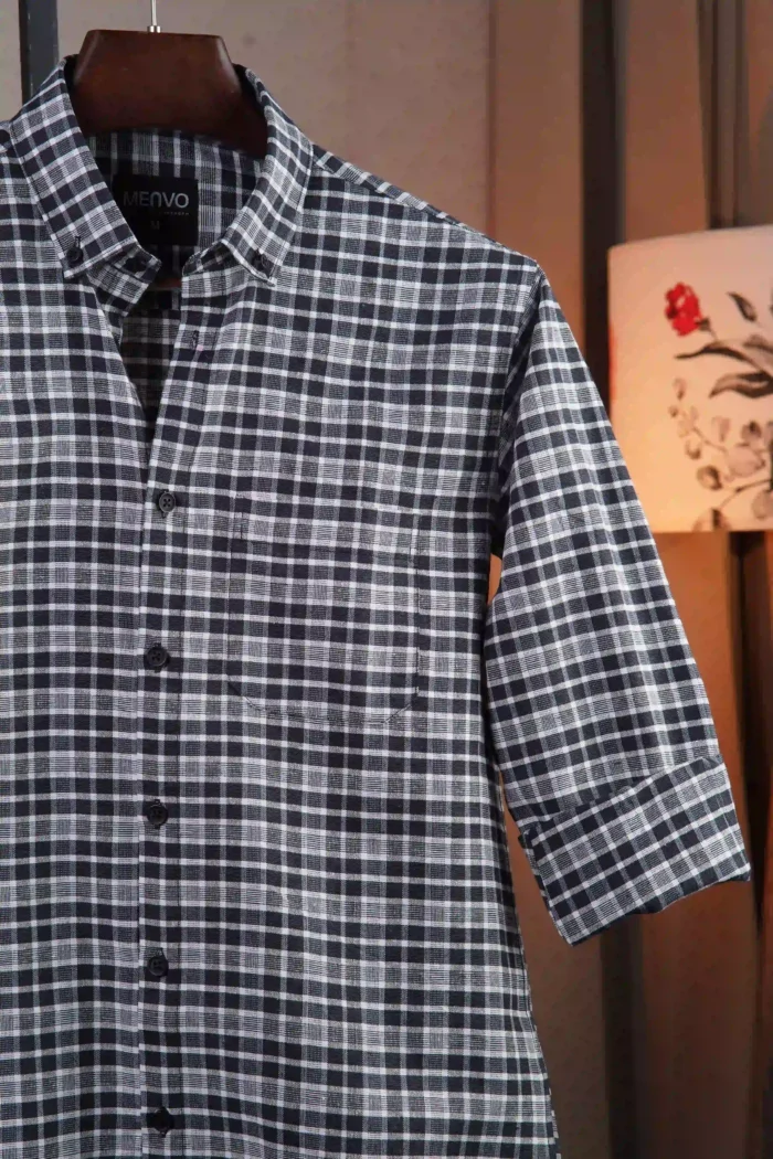 Monochrome Mini Check Shirt - Image 3
