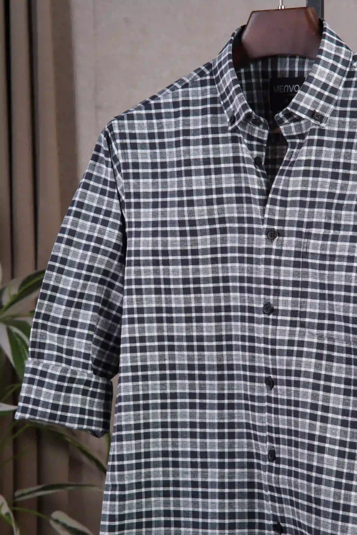 Monochrome Mini Check Shirt - Image 2