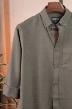 Olive Solid Shirt - Image 4