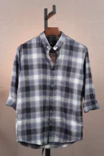 Winter Blue Flannel Check Shirt - Image 4