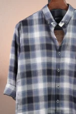 Winter Blue Flannel Check Shirt - Image 3