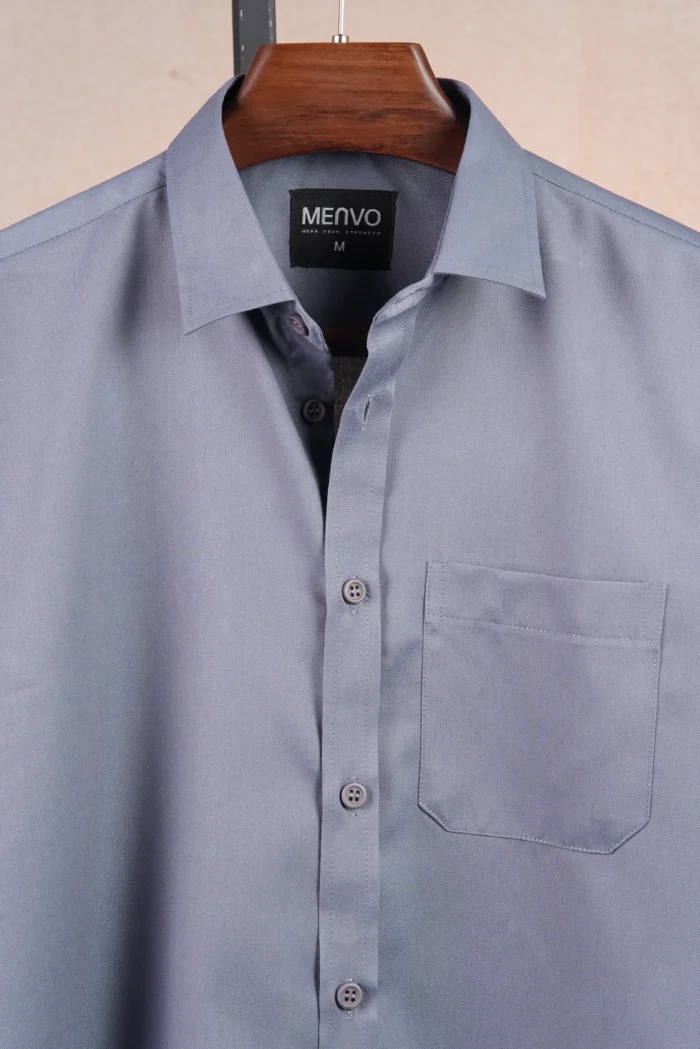 Slate Blue Solid Shirt - Image 1