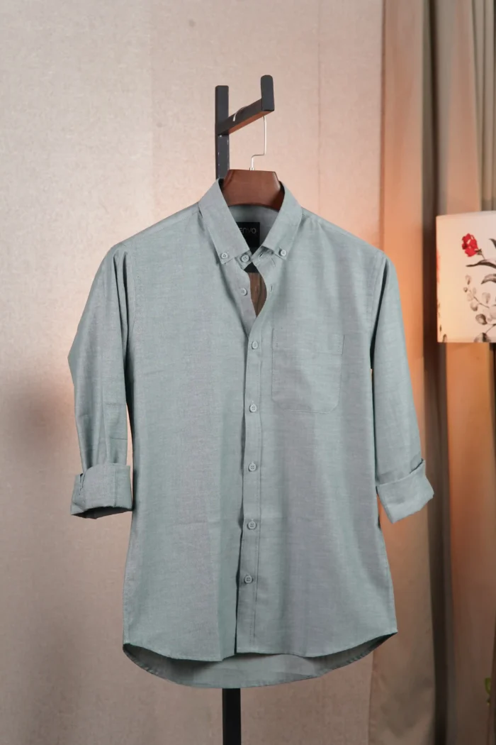 Slate Green Solid Shirt - Image 4