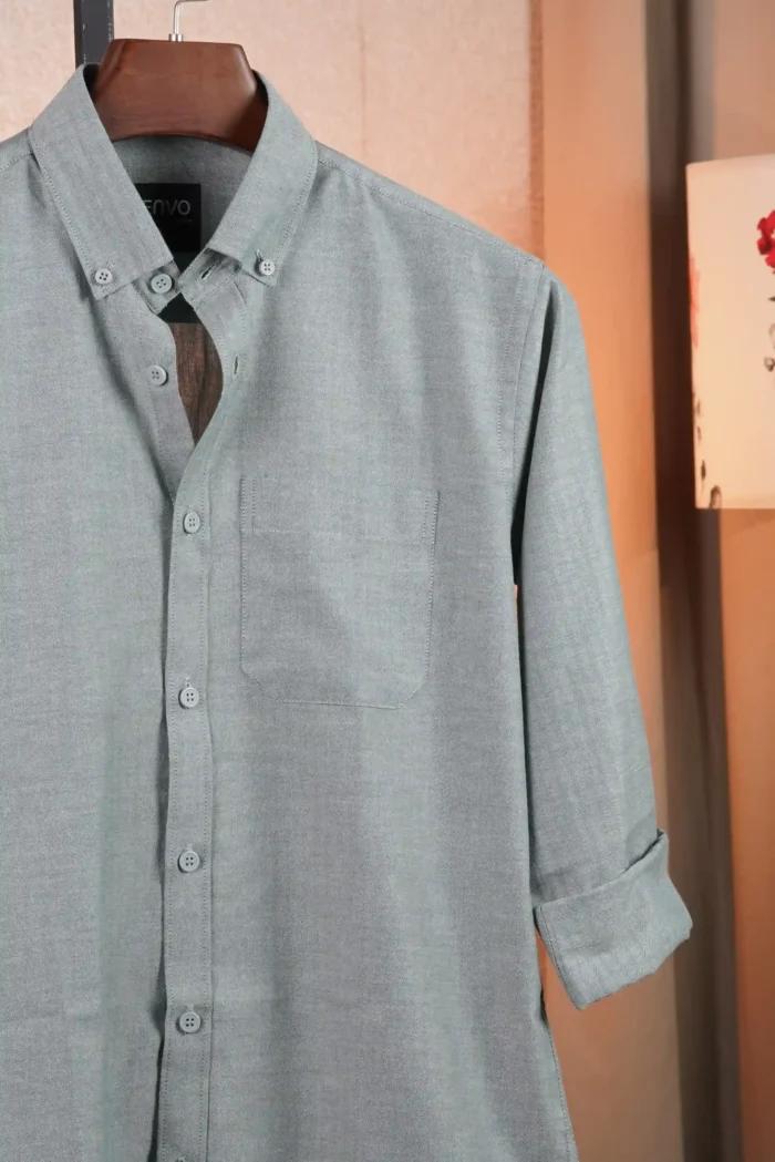 Slate Green Solid Shirt - Image 2