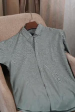 Slate Green Solid Shirt - Image 3