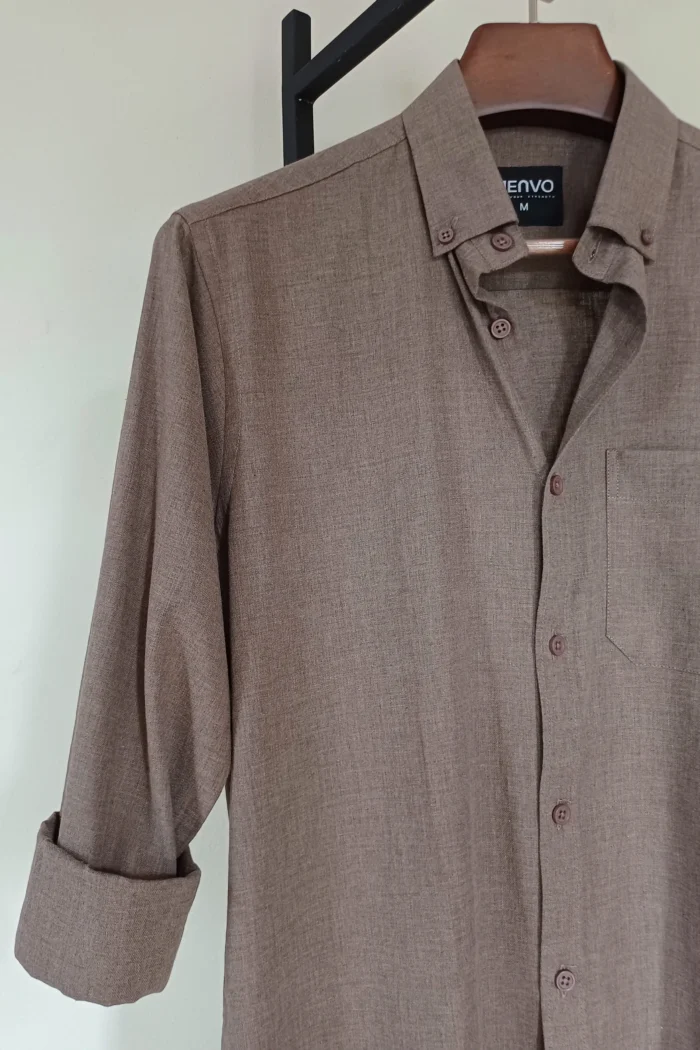 Stone Umber Solid Shirt - Image 3