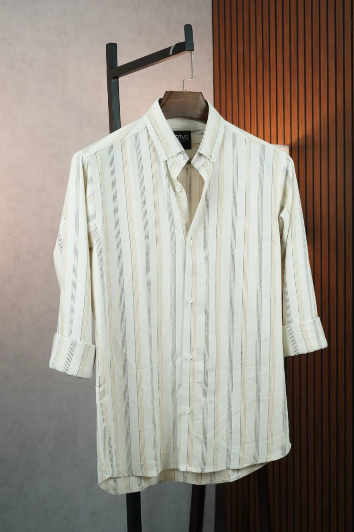 MENVO Safari Sand Stripe Shirt