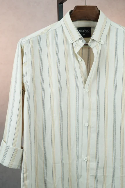 MENVO Safari Sand Stripe Shirt