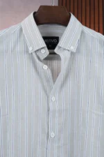 MENVO Cool Light Grey Stripe Shirt