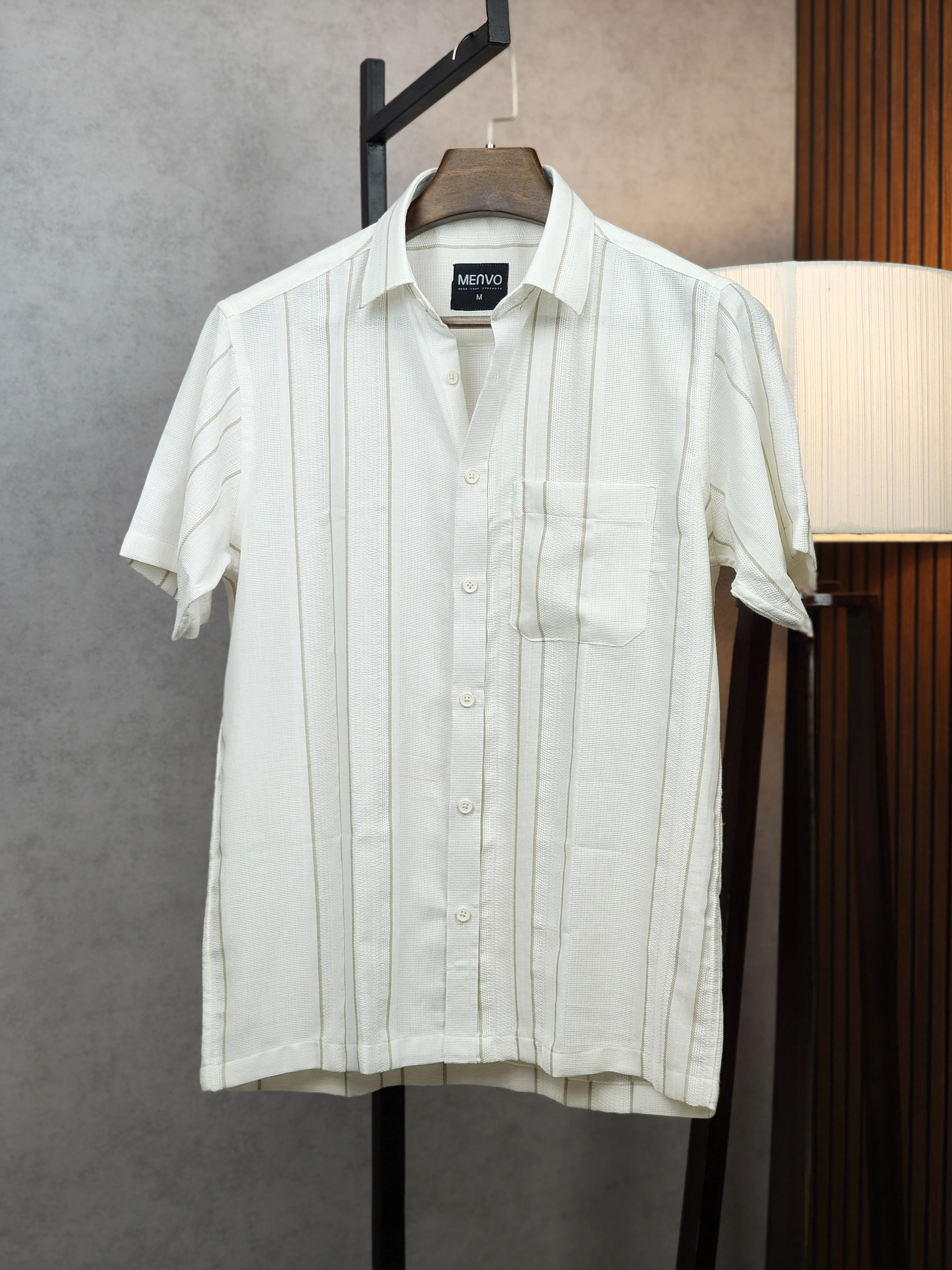 MENVO Coastal Khaki Half Shirt