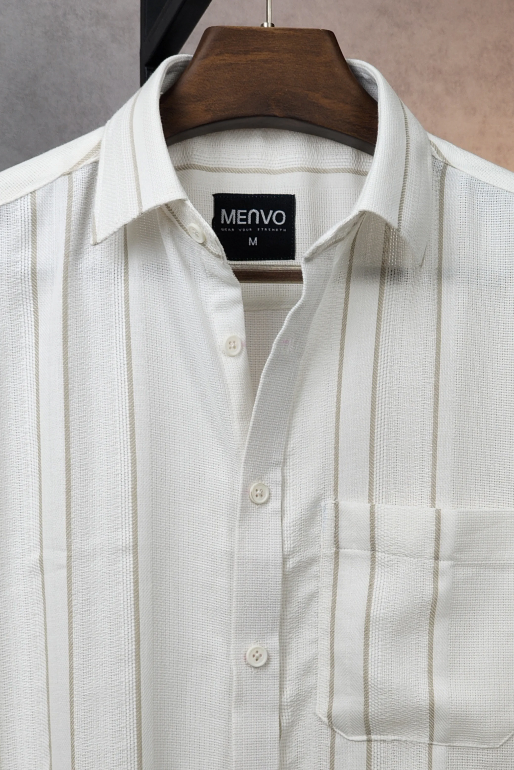 MENVO Coastal Khaki Half Shirt