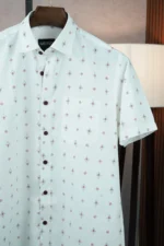 MENVO Heritage White Half Sleeve Shirt