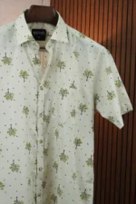MENVO Ivory Bonsai Half Sleeve Shirt