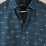 MENVO Midnight Grid Half Sleeve Shirt