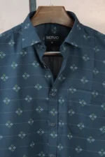 MENVO Midnight Grid Half Sleeve Shirt