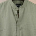 MENVO Band Collar Shirt - Light Sage