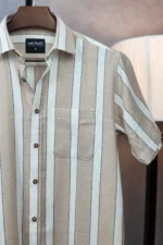 MENVO Safari Stripe Half Shirt
