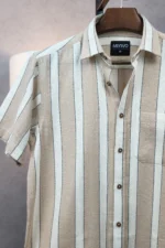 MENVO Safari Stripe Half Shirt