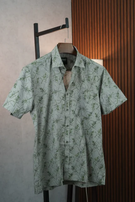 MENVO Sage Leaf Half Sleeve Shirt