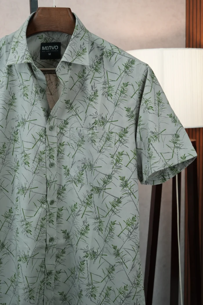 MENVO Sage Leaf Half Sleeve Shirt