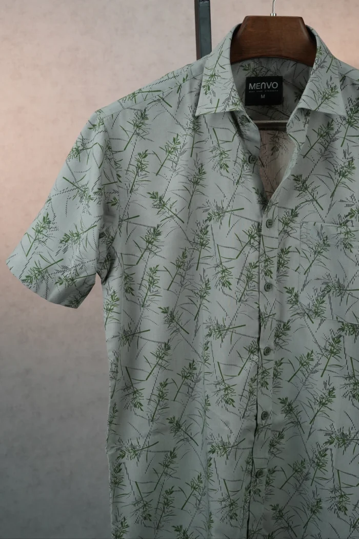 MENVO Sage Leaf Half Sleeve Shirt