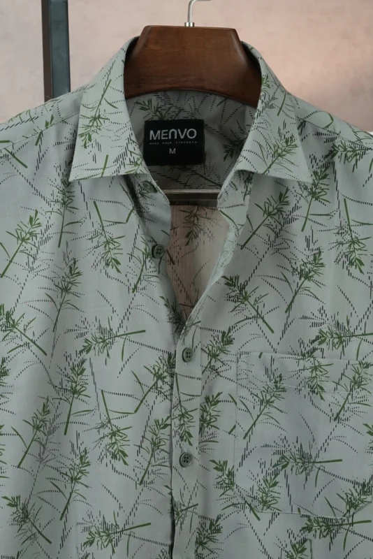 Menvo Sage Leaf Half Sleeve Shirt