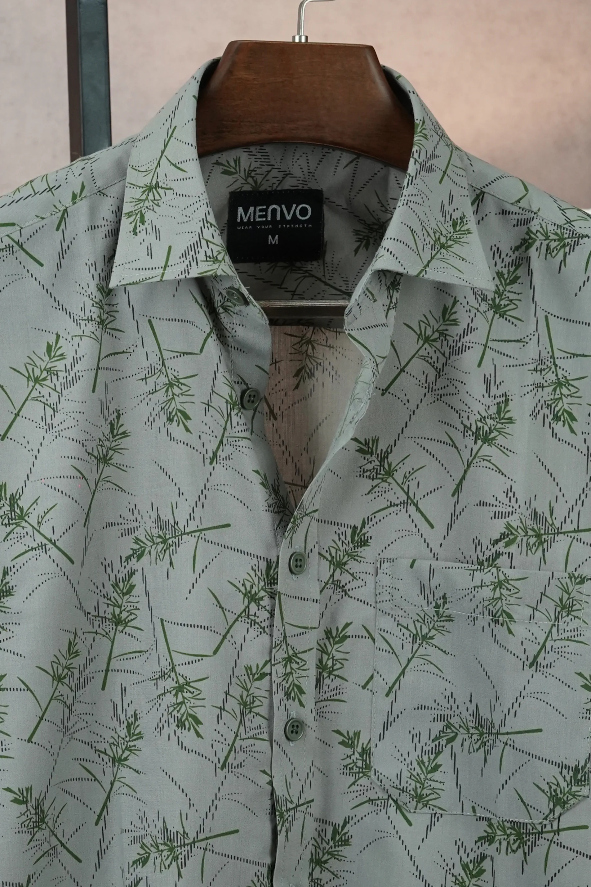 Menvo Sage Leaf Half Sleeve Shirt
