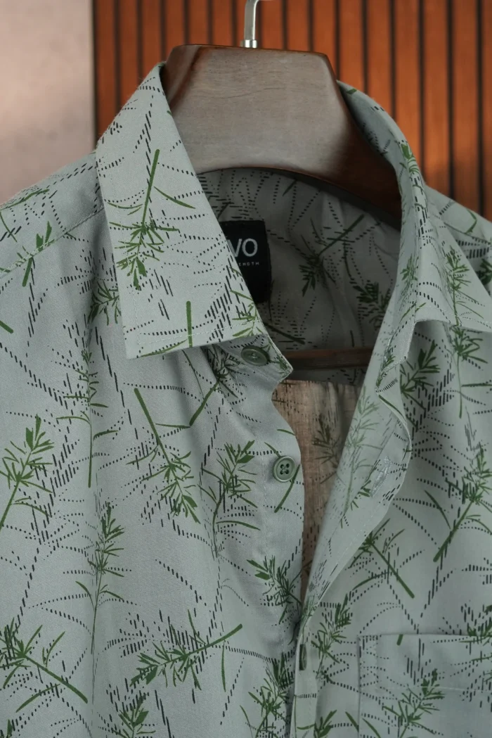 MENVO Sage Leaf Half Sleeve Shirt