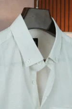 MENVO Solid Button-Down Shirt - Crisp White