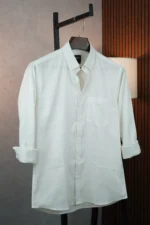 MENVO Solid Button-Down Shirt - Crisp White
