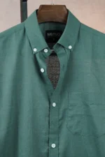 MENVO Solid Button-Down Shirt - Deep Teal