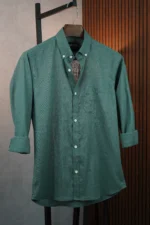 MENVO Solid Button-Down Shirt - Deep Teal