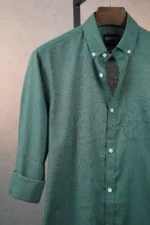 MENVO Solid Button-Down Shirt - Deep Teal