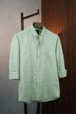 MENVO Solid Button-Down Shirt - Mint Green
