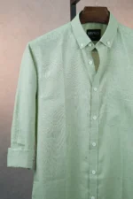 MENVO Solid Button-Down Shirt - Mint Green