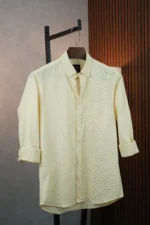 MENVO Solid Button-Down Shirt - Pale Yellow