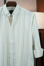 MENVO Lemon Pale Yellow Stripe Shirt