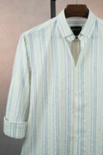 MENVO Lemon Pale Yellow Stripe Shirt