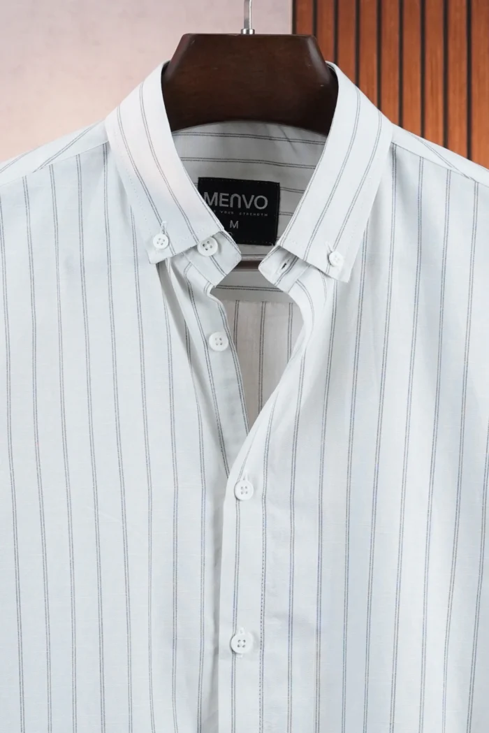 MENVO Resort White Stripe Shirt
